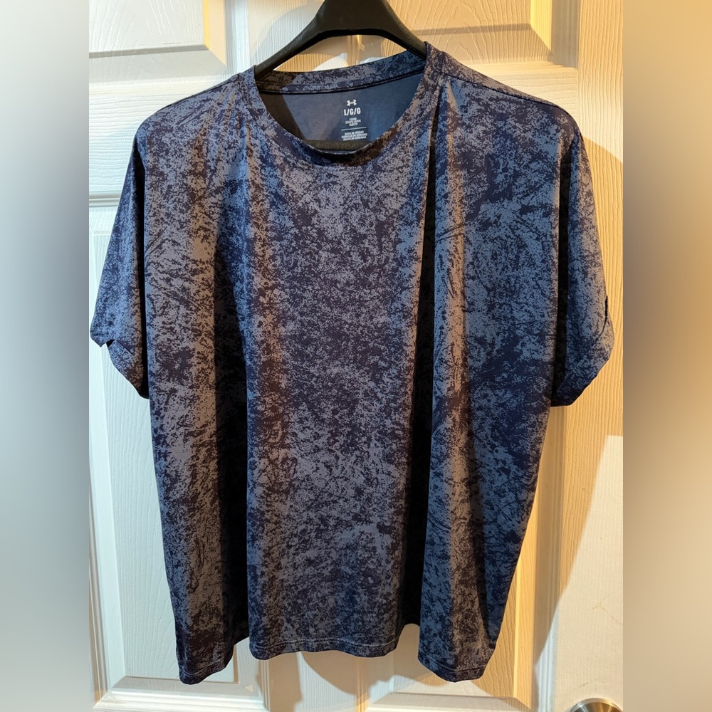 Under Armour Men’s Navy & Gray Textured Short-Sleeve Performance Tee